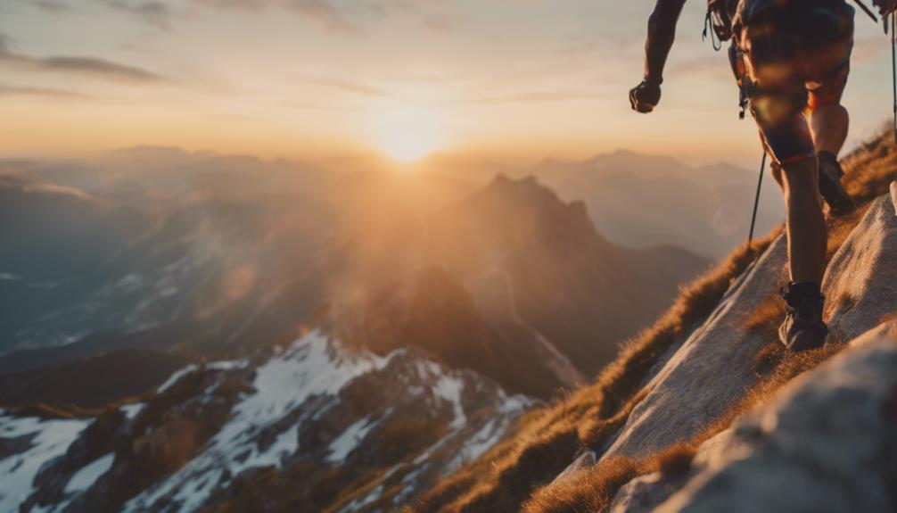 a person running on a mountain