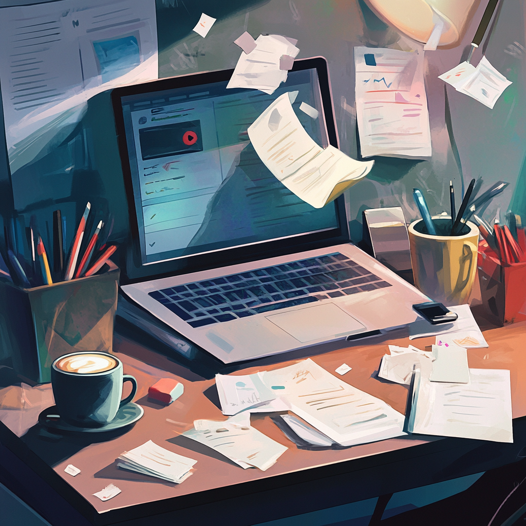 ged4332ged2 A messy desk filled with scattered papers a ringi 38e9d139 e659 4a5e 8005 738b6b350768 1