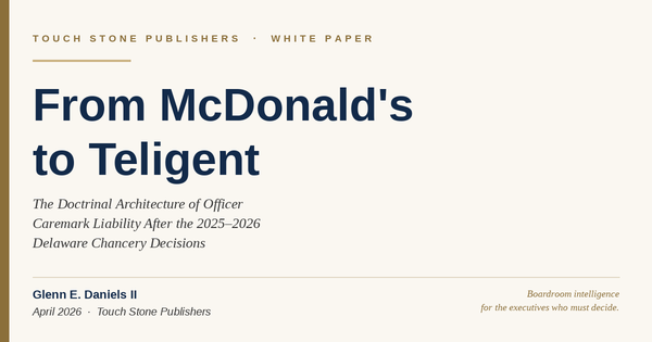 New: The Officer’s Burden — From McDonald’s to Teligent (Executive Playbook + Companion White Paper)
