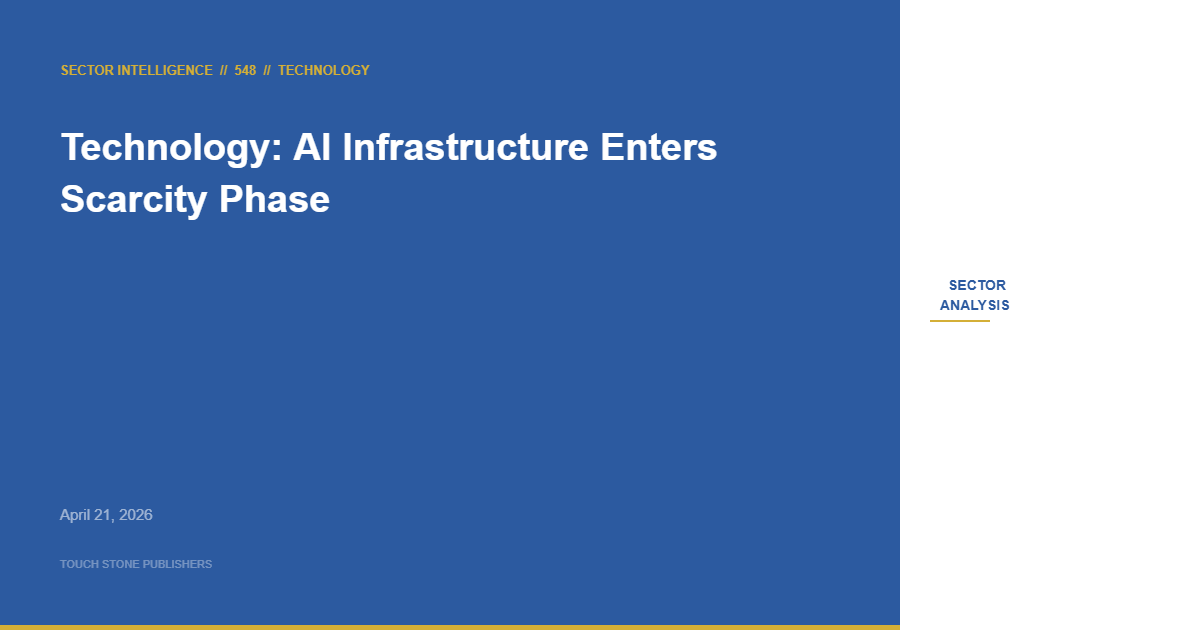 Technology Sector Intelligence: AI Infrastructure Enters the Scarcity Phase — April 2026