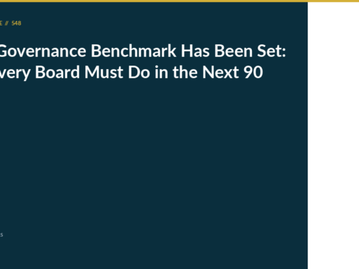 The AI Governance Benchmark Has Been Set: What Every Board Must Do in the Next 90 Days