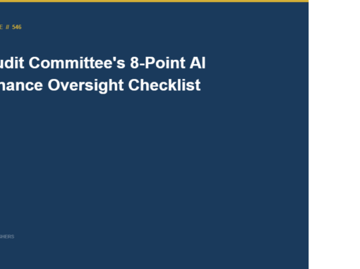 The Audit Committee’s 8-Point AI Governance Oversight Checklist