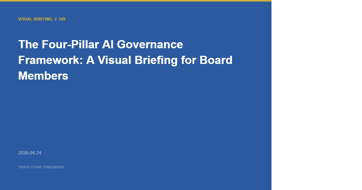 The Four-Pillar AI Governance Framework: A Visual Briefing for Board Members