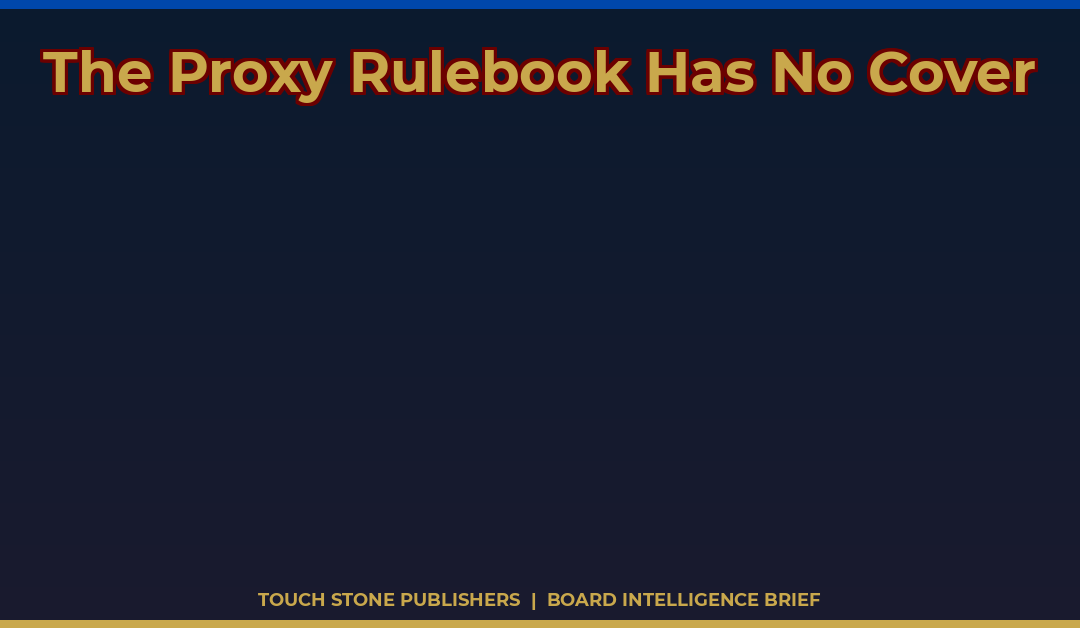 The Proxy Rulebook Has No Cover — Board Intelligence Brief