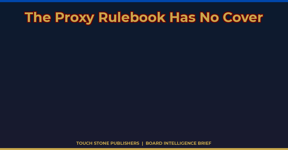 The Proxy Rulebook Has No Cover — Board Intelligence Brief