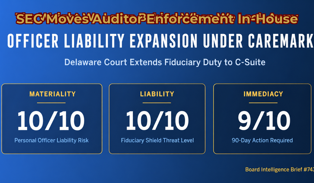 SEC Takes Auditor Enforcement From the PCAOB