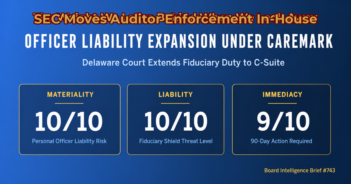 SEC Takes Auditor Enforcement From the PCAOB