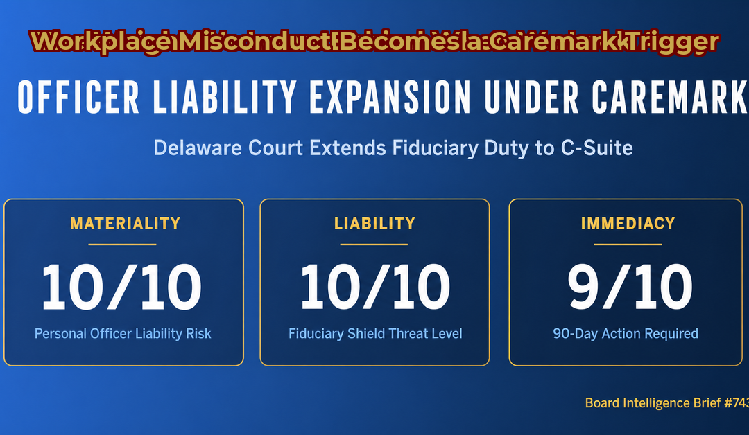 Workplace Misconduct Becomes a Caremark Trigger