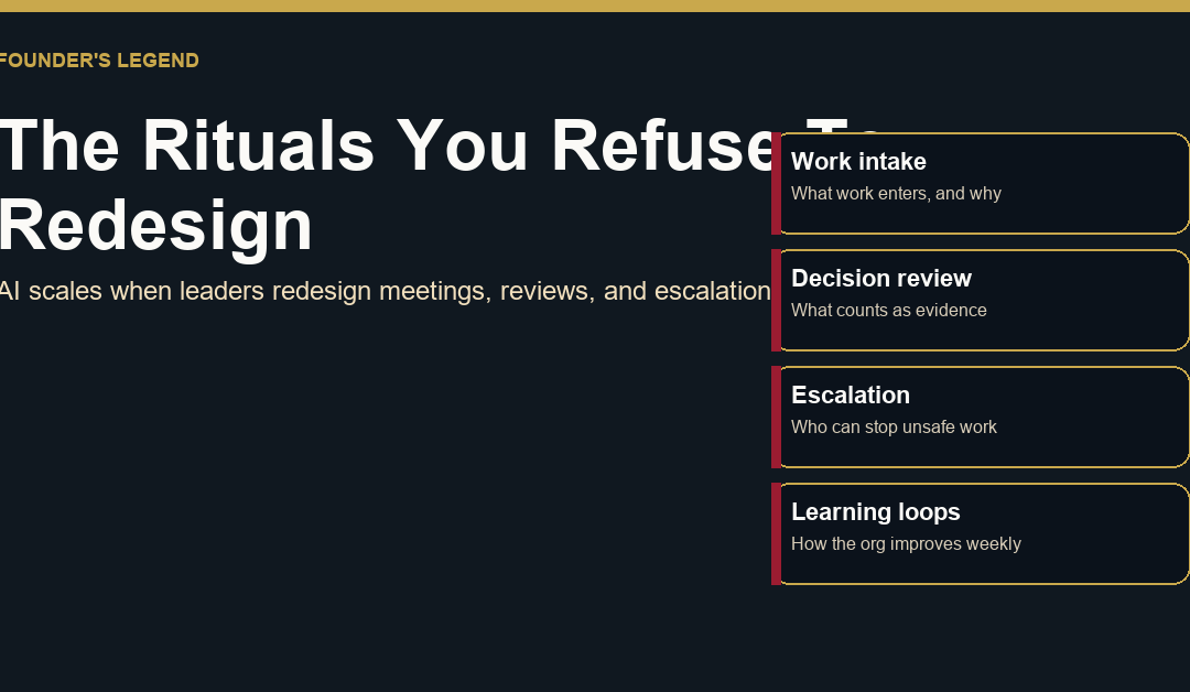 The Rituals You Refuse To Redesign