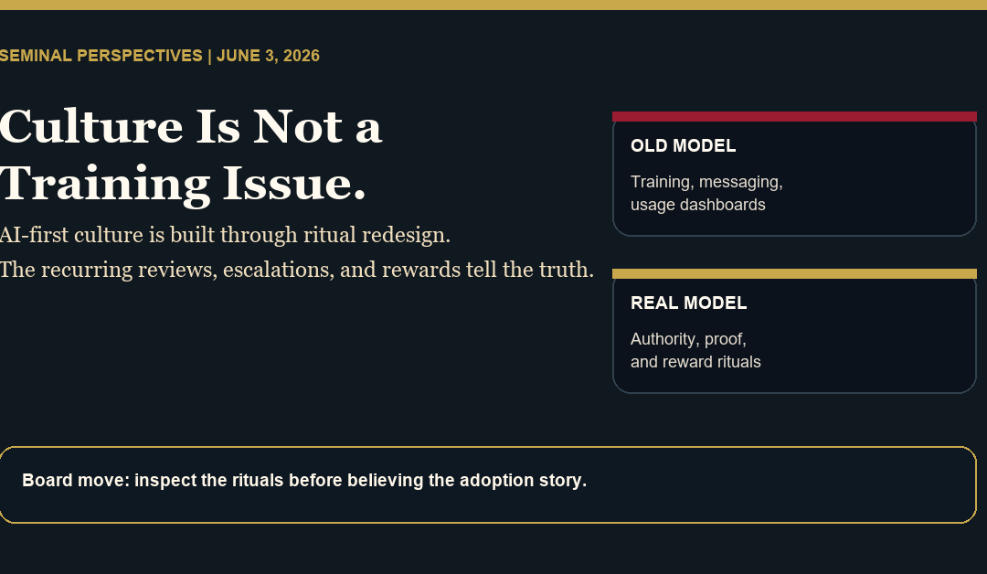 The Organization That Calls Culture a Training Issue Has Already Missed the AI Shift.