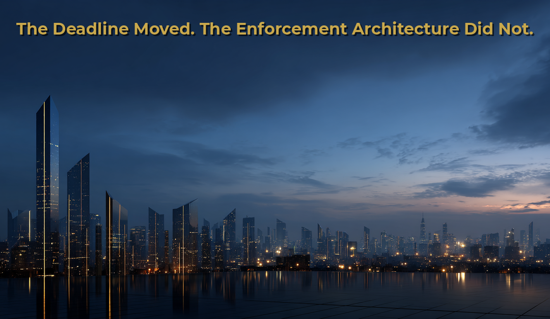 The Deadline Moved. The Enforcement Architecture Did Not.