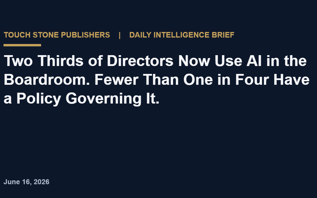 Two Thirds of Directors Now Use AI in the Boardroom. Fewer Than One in Four Have a Policy Governing It.