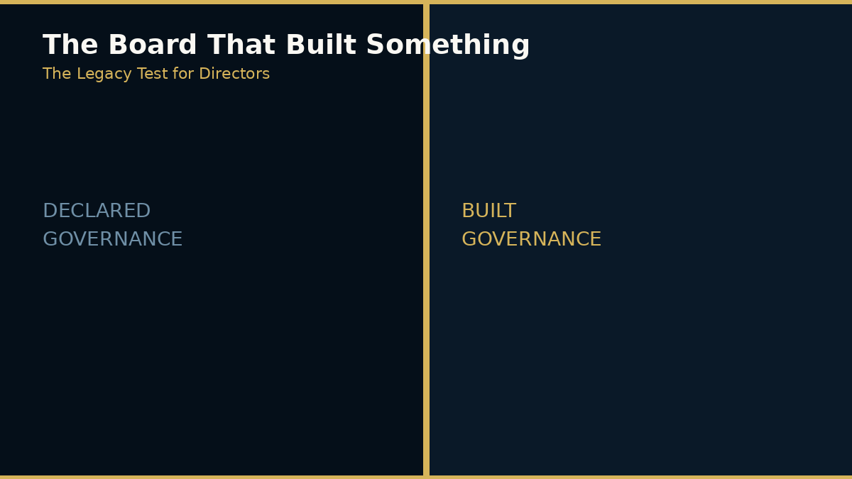 The Board That Built Something 1 The Legacy Test for Directors