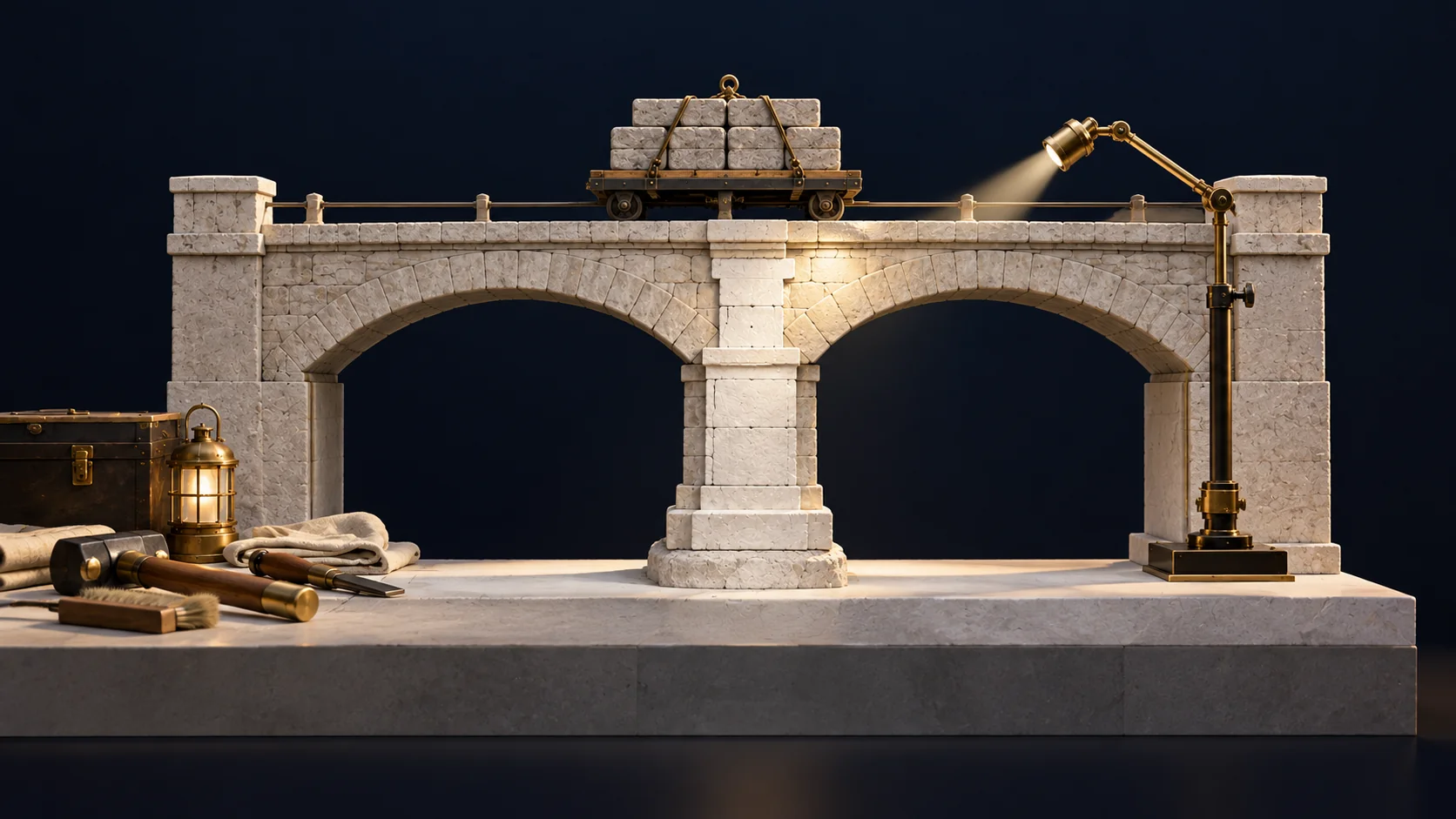 When an Audit Action Is Ready to Close 1 A repaired bridge is examined under an inspection lamp before reopening: a completed repair and evidence that it supports its intended use are separate conclusions.